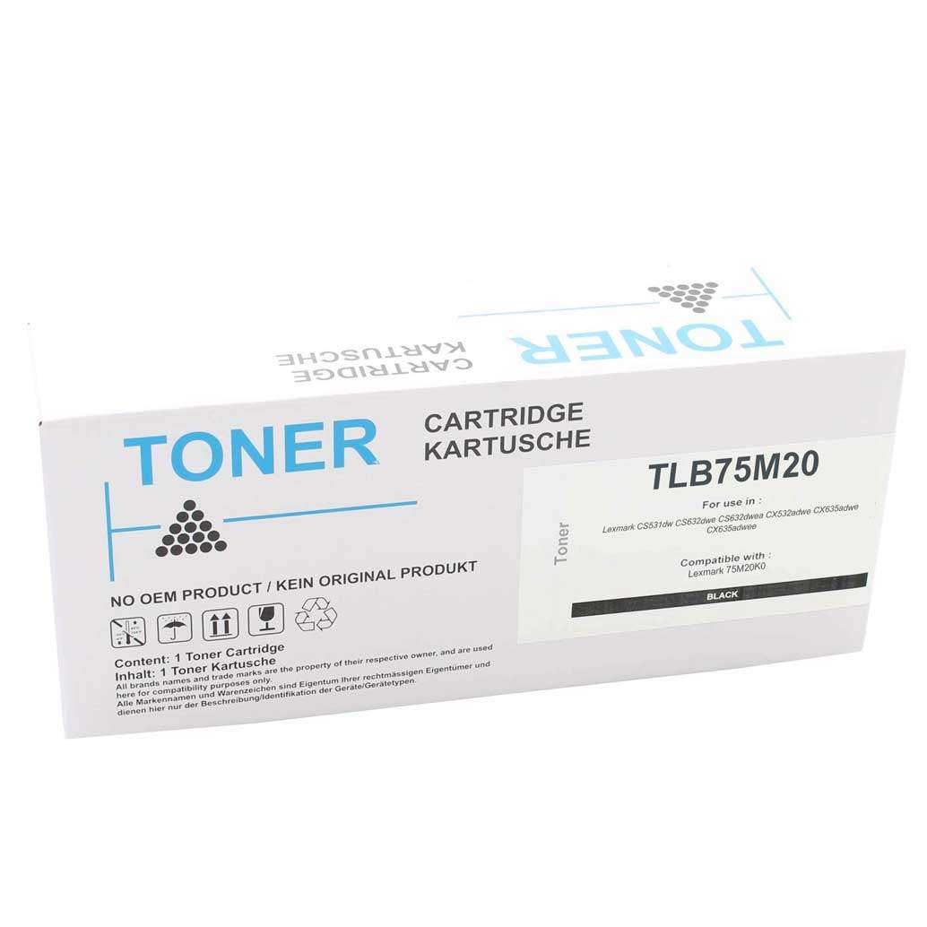 Compatible Lexmark TLB75M20 Zwart Toner - Huismerk